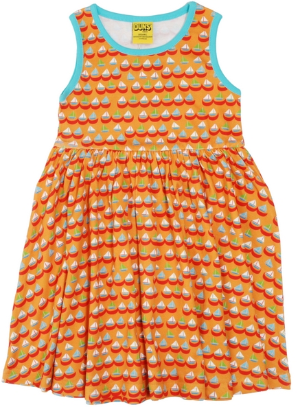Duns Sailing Boats Orange Twirly Dress