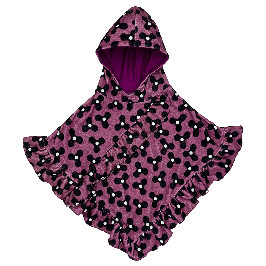 Velour Cape Spinning Windmills Purple