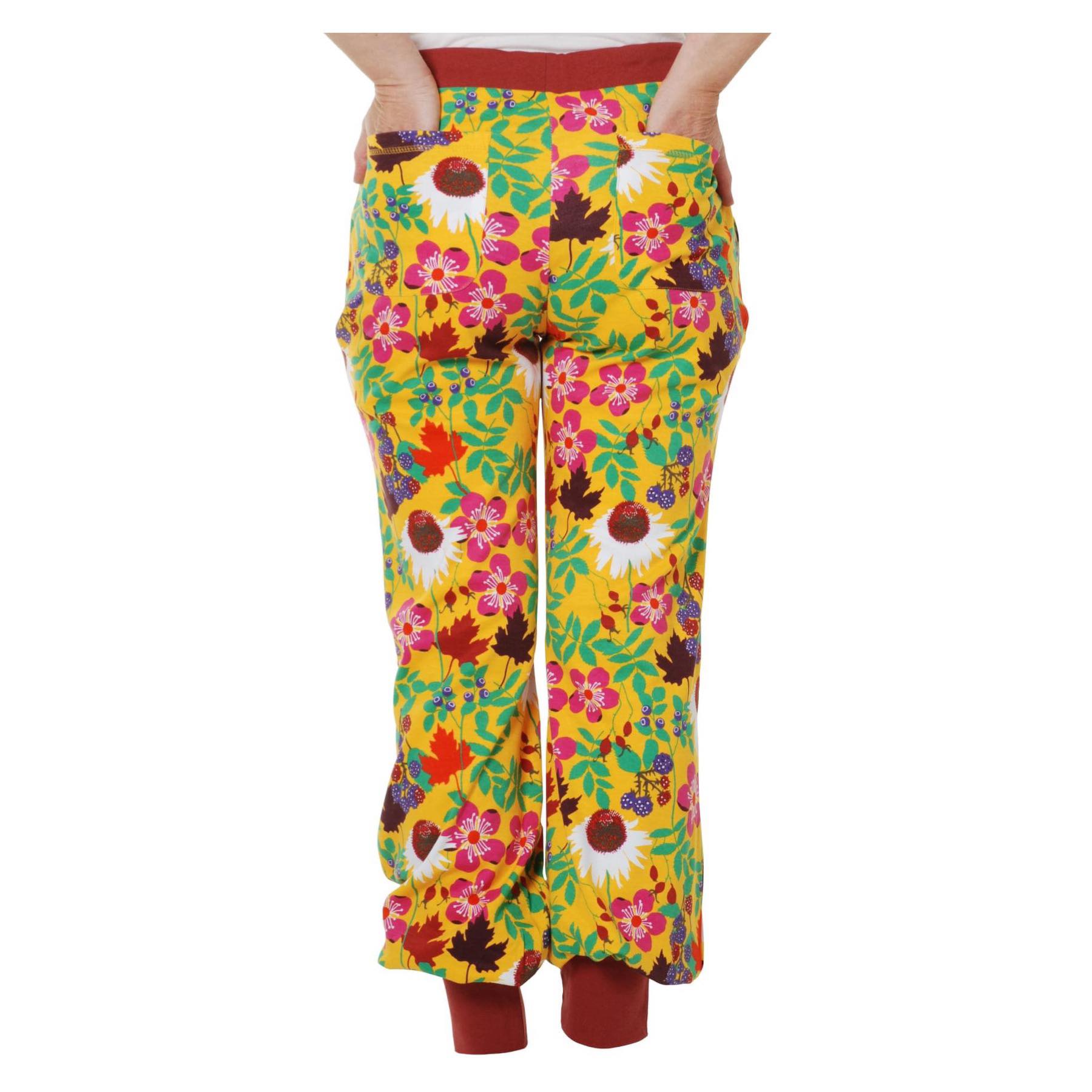 Duns ADULT Autumn Flowers Yellow Baggy Pants Eddie & Min