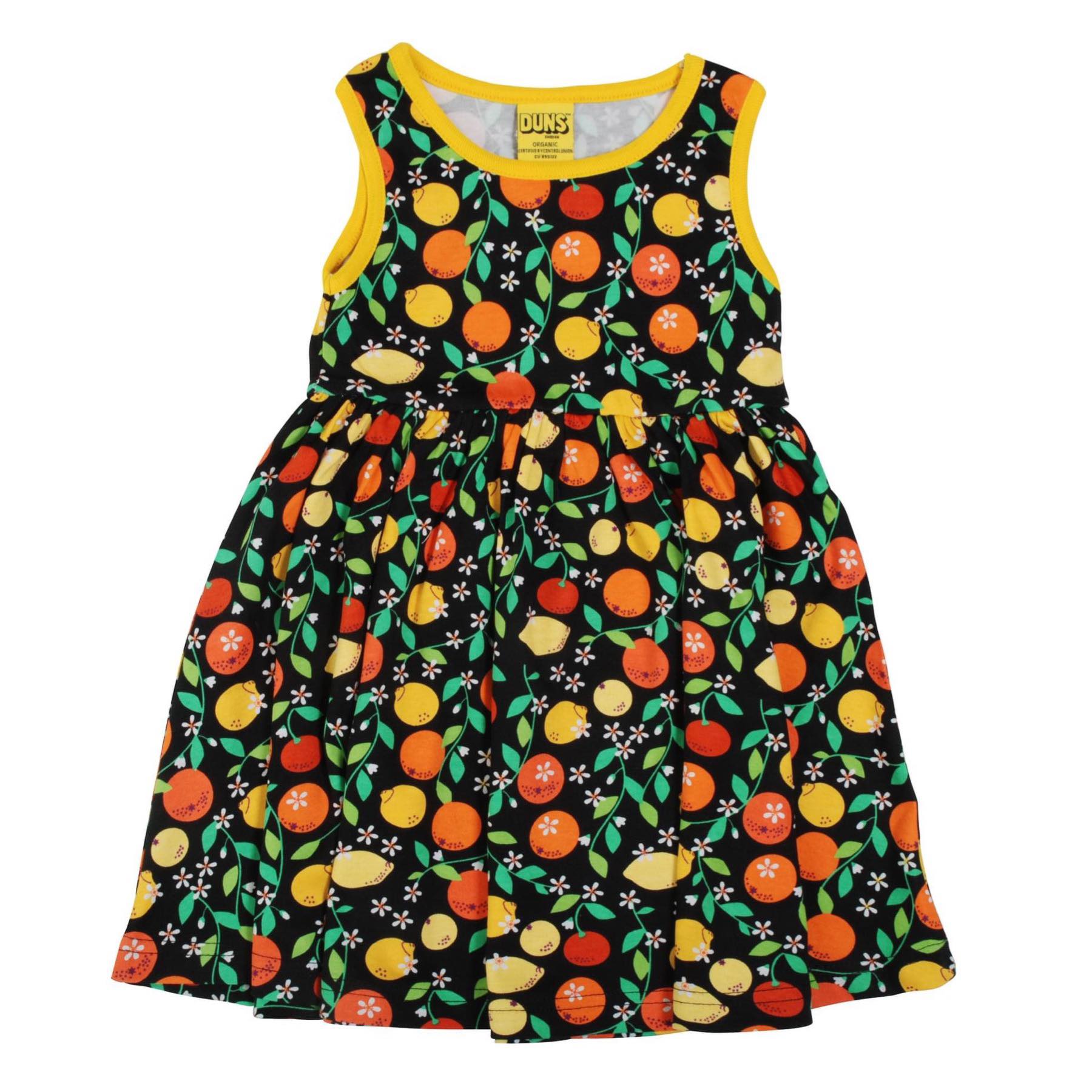 Duns Citrus Black Sleeveless Twirly Dress