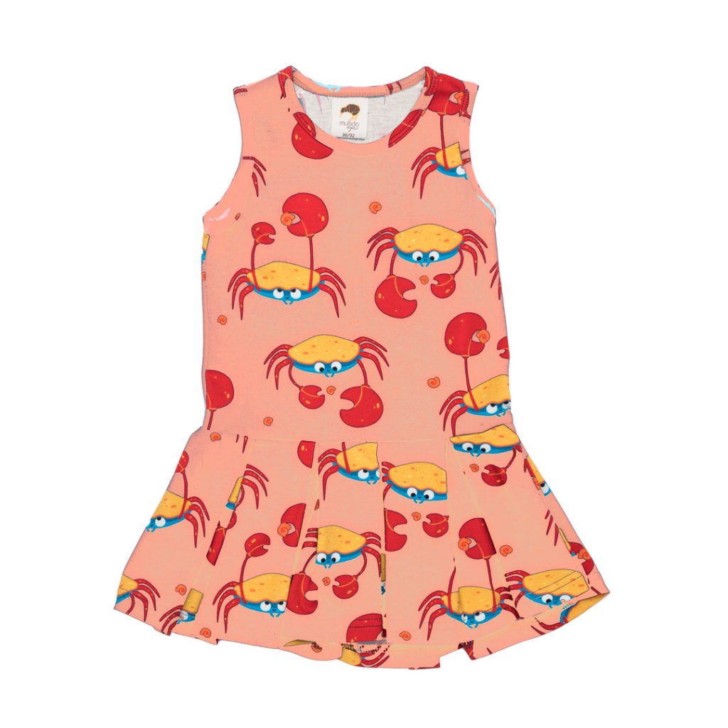 Pink Sleeveless Dress With Crab Print main image 0