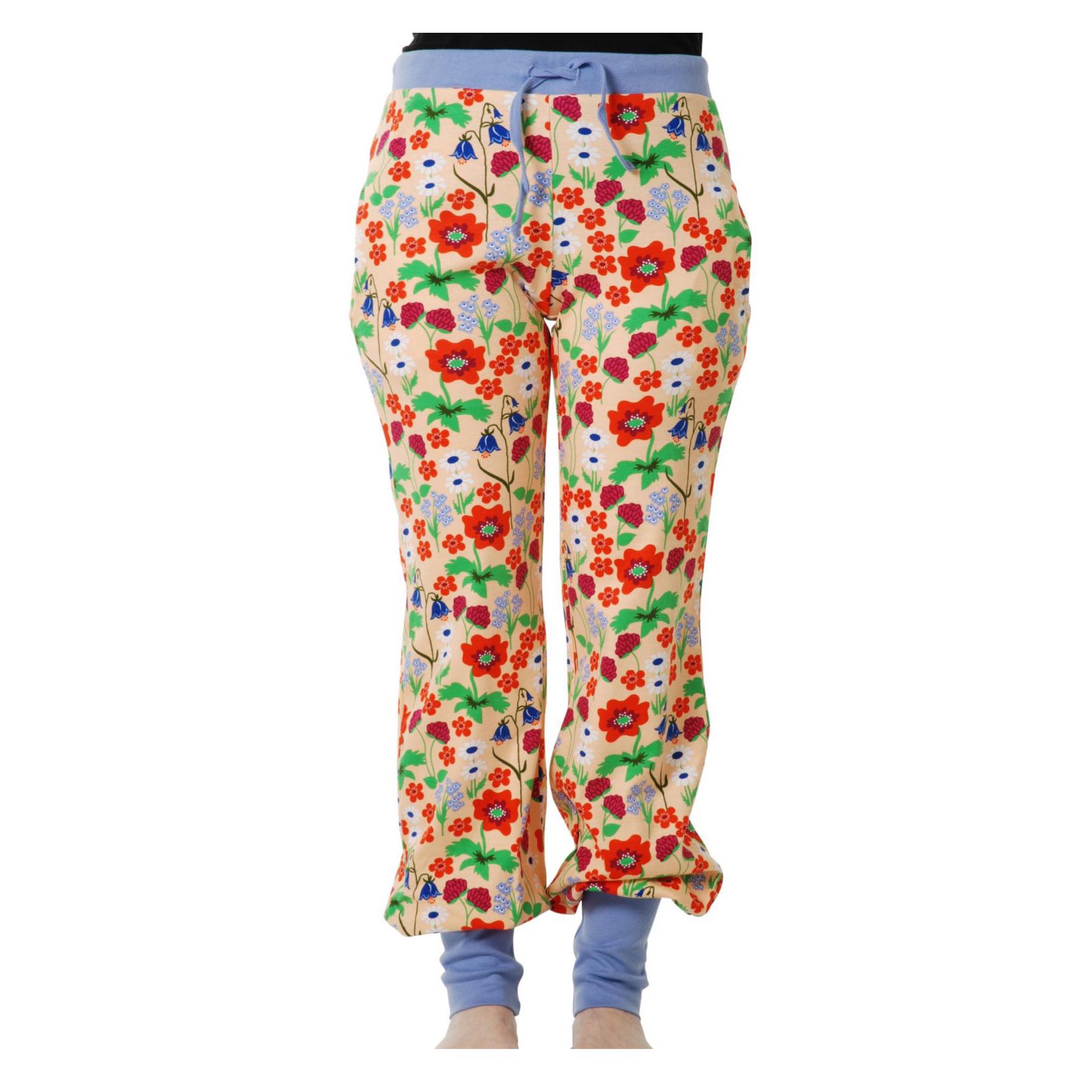 Duns Summer Flowers Bleached Apricot Adult Baggy Pants