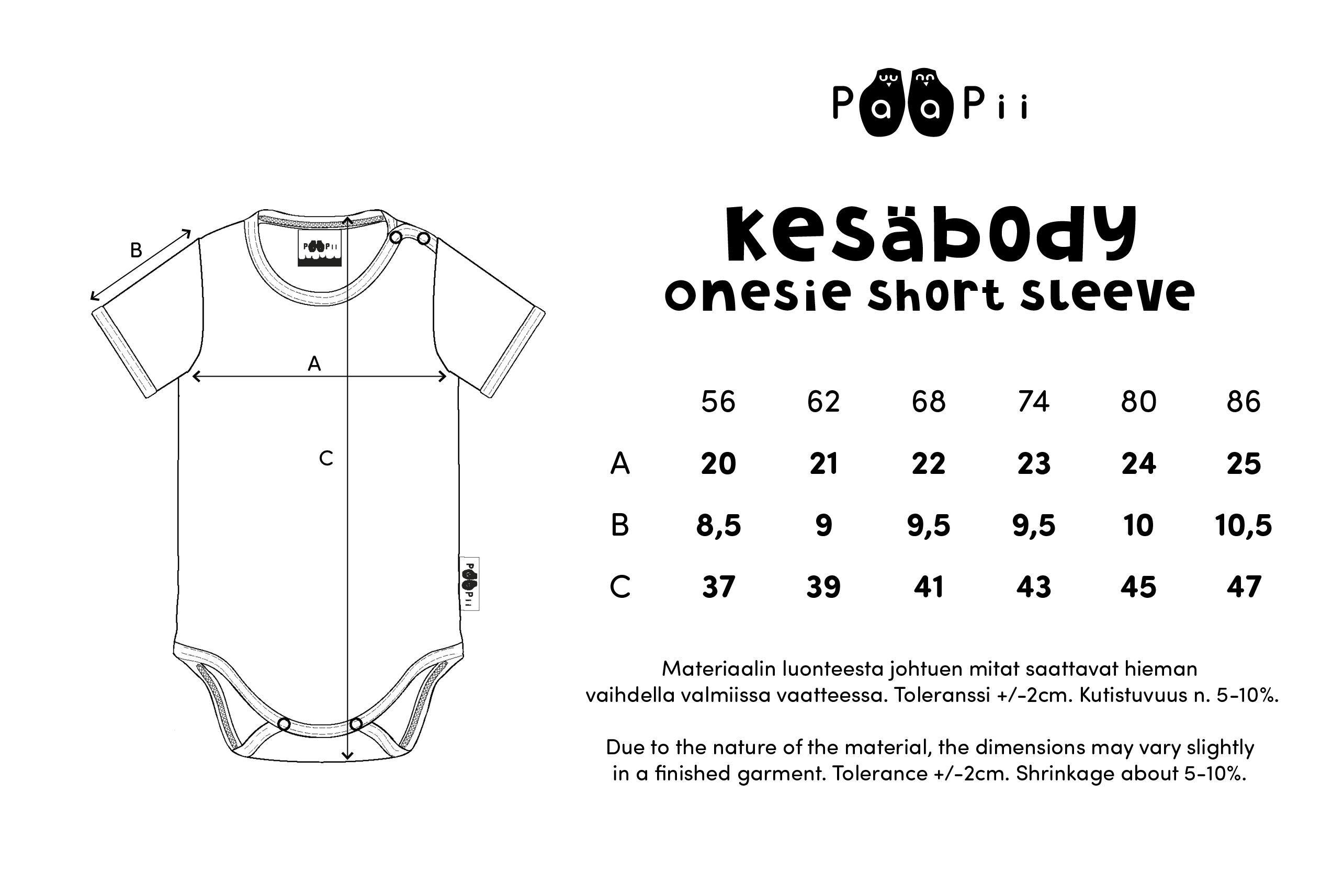 PaaPii Bloomination Sun/Pink Onesie SS Body Eddie & Min