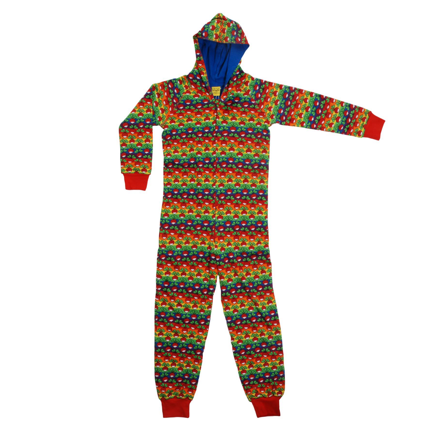 Duns Rainbow Radish Stripe Hooded Suit Onesie Eddie & Min